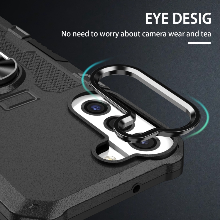 For Samsung Galaxy S22 5G Ring Holder Armor Hybrid Phone Case(Black) For Samsung Galaxy S22 5G Ring Holder Armor Hybrid Phone Case(Black)