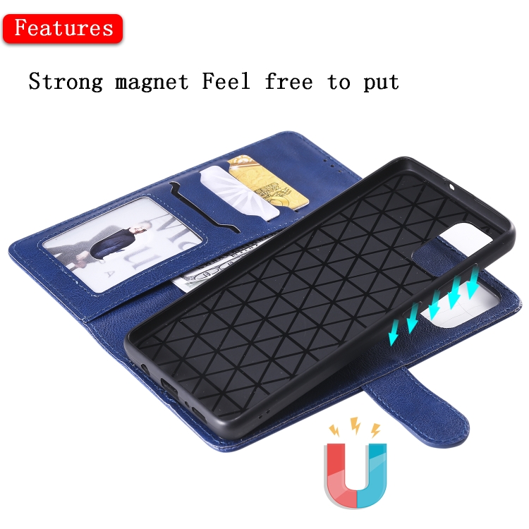 For Galaxy A71 2 in 1 Solid Color Detachable PU Leather Case with Card Slots & Magnetic Holder & Photo Frame & Wallet & Strap(Blue) For Galaxy A71 2 in 1 Solid Color Detachable PU Leather Case with Card Slots & Magnetic Holder & Photo Frame & Wallet & Strap(Blue)