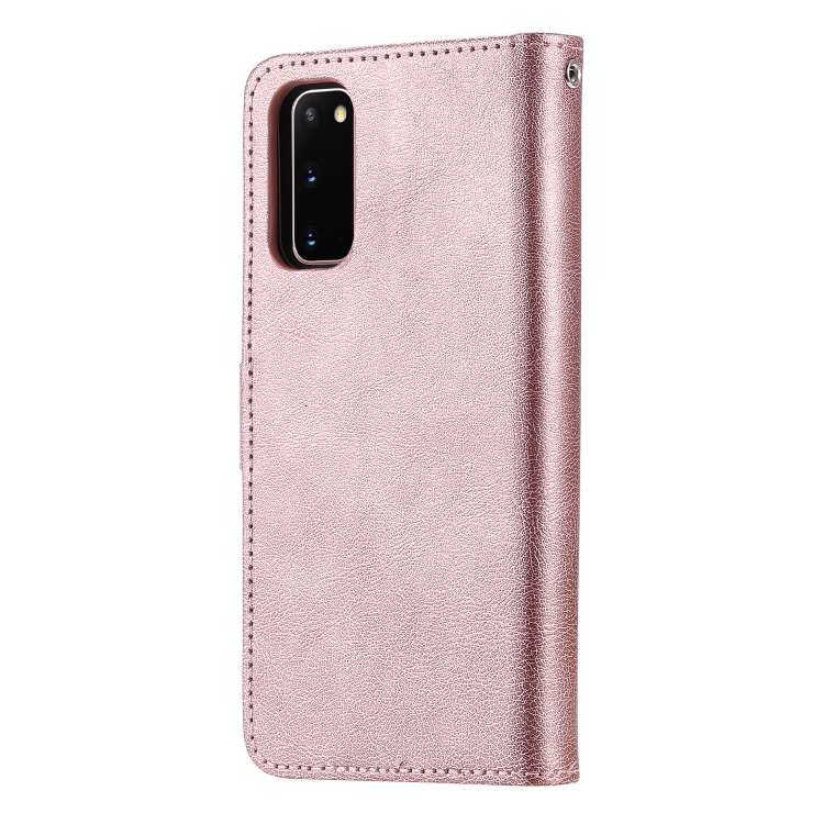 For Galaxy S20 2 in 1 Solid Color Detachable PU Leather Case with Card Slots & Magnetic Holder & Photo Frame & Wallet & Strap(Rose Gold) For Galaxy S20 2 in 1 Solid Color Detachable PU Leather Case with Card Slots & Magnetic Holder & Photo Frame & Wallet & Strap(Rose Gold)