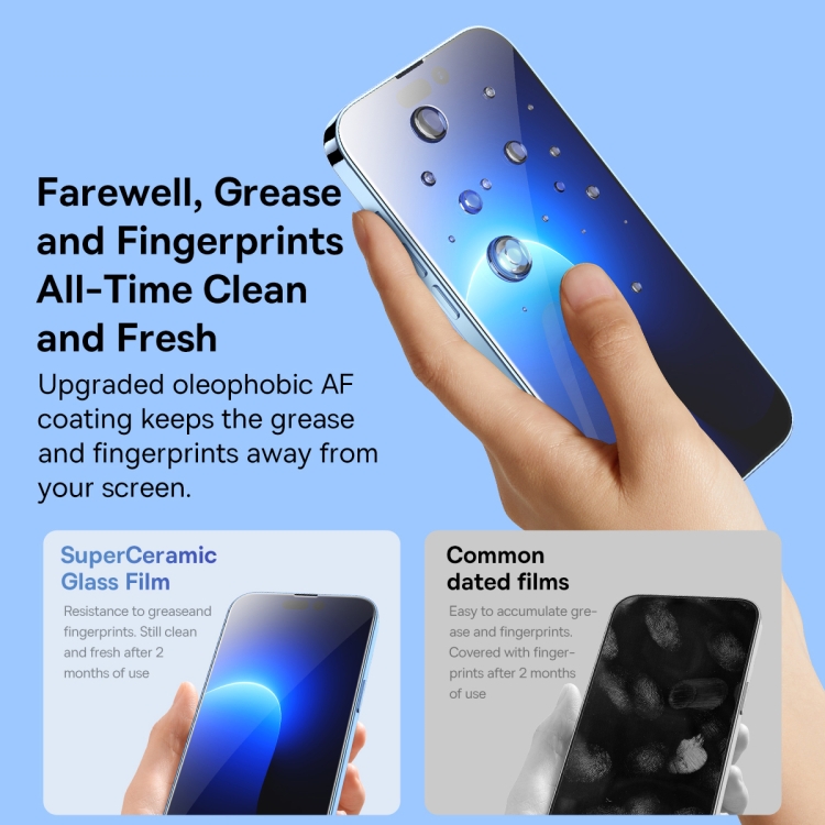 For iPhone 14 Plus / 13 Pro Max Baseus 2pcs 0.3mm All-glass SuperCeramic Tempered Glass Film For iPhone 14 Plus / 13 Pro Max Baseus 2pcs 0.3mm All-glass SuperCeramic Tempered Glass Film