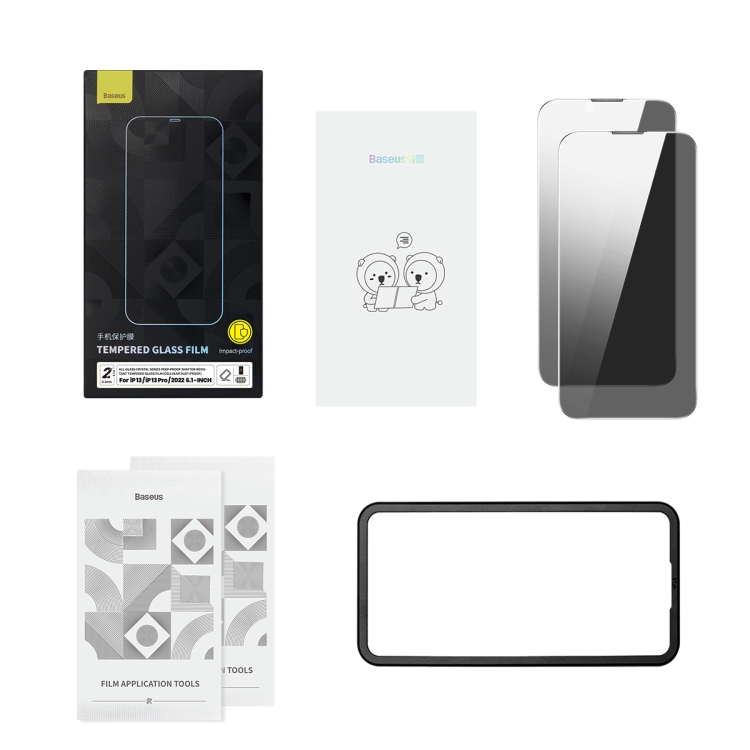 For iPhone 14 Plus / 13 Pro Max Baseus 2pcs 0.3mm Crystal Peep-proof Explosion-proof Tempered Glass Film For iPhone 14 Plus / 13 Pro Max Baseus 2pcs 0.3mm Crystal Peep-proof Explosion-proof Tempered Glass Film