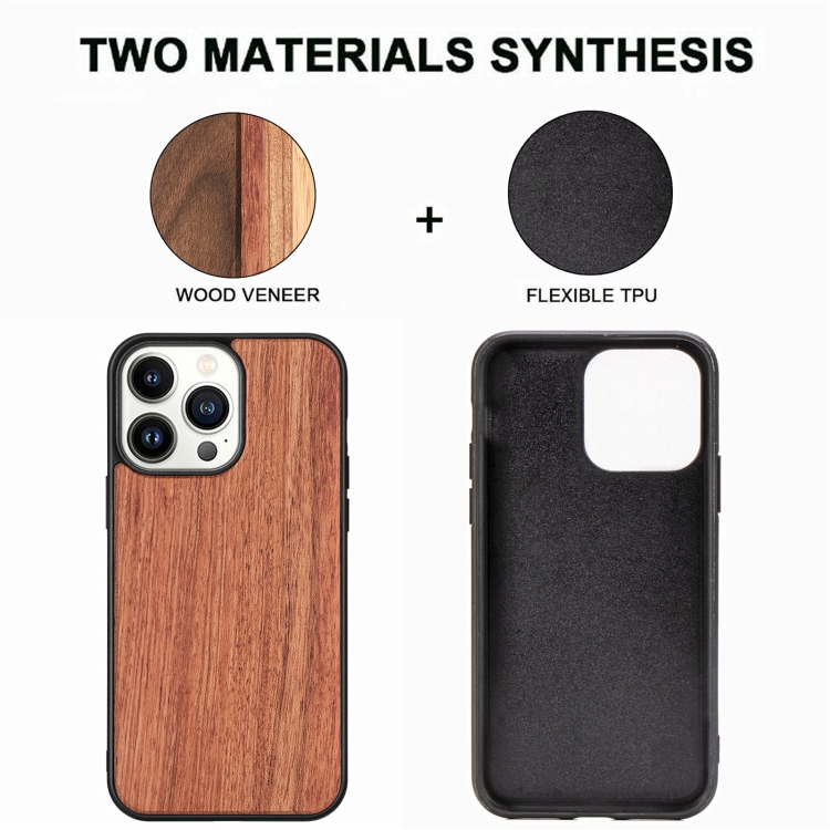 For iPhone 14 Pro Max TPU + Solid Wood Phone Case (Rosewood) For iPhone 14 Pro Max TPU + Solid Wood Phone Case (Rosewood)
