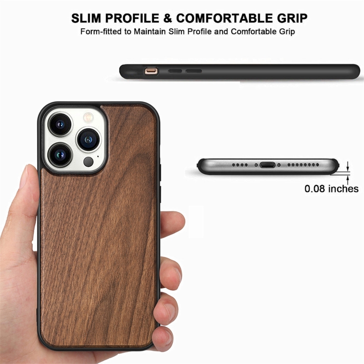 For iPhone 14 Pro TPU + Solid Wood Phone Case(Walnut) For iPhone 14 Pro TPU + Solid Wood Phone Case(Walnut)