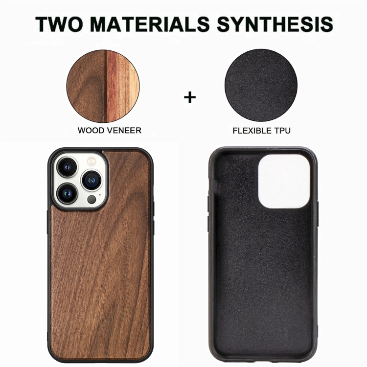 For iPhone 14 Pro TPU + Solid Wood Phone Case(Walnut) For iPhone 14 Pro TPU + Solid Wood Phone Case(Walnut)