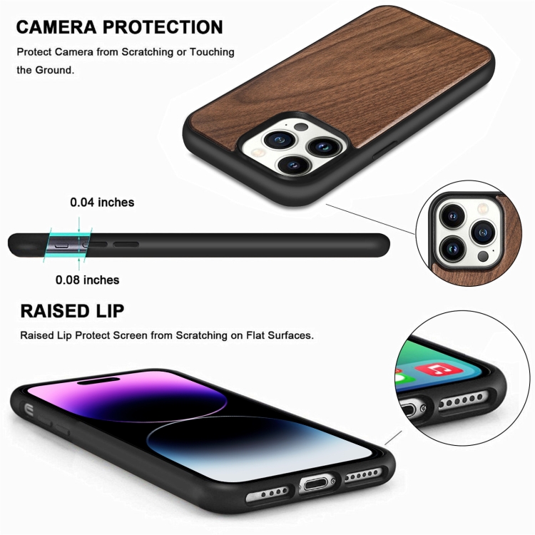 For iPhone 14 Pro TPU + Solid Wood Phone Case(Walnut) For iPhone 14 Pro TPU + Solid Wood Phone Case(Walnut)