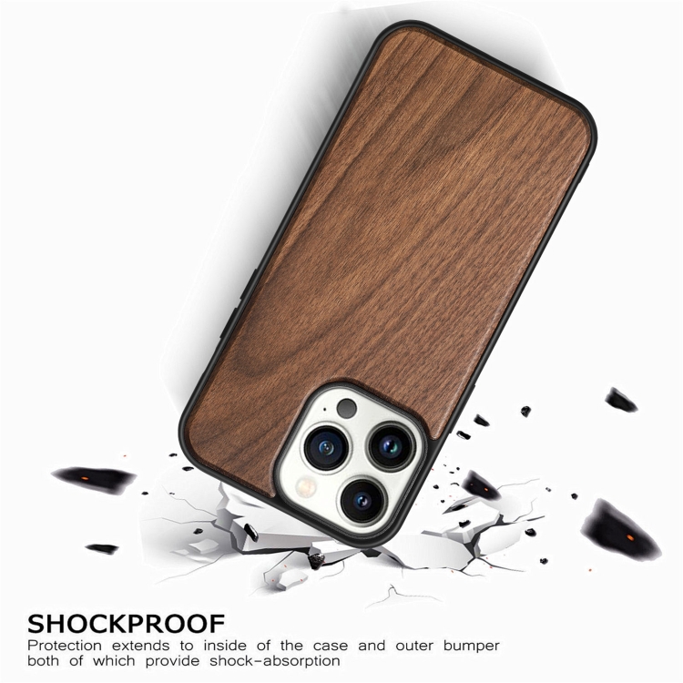 For iPhone 14 Pro TPU + Solid Wood Phone Case(Walnut) For iPhone 14 Pro TPU + Solid Wood Phone Case(Walnut)