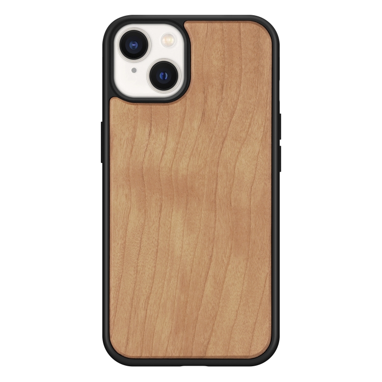 For iPhone 14 TPU + Solid Wood Phone Case (Cherry Wood) For iPhone 14 TPU + Solid Wood Phone Case (Cherry Wood)