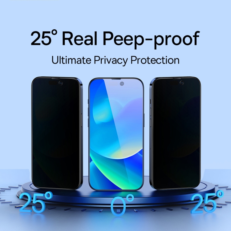 For iPhone 14 / 13 / 13 Pro Baseus 2pcs 0.3mm Crystal Peep-proof Tempered Glass Film For iPhone 14 / 13 / 13 Pro Baseus 2pcs 0.3mm Crystal Peep-proof Tempered Glass Film