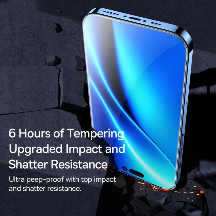 For iPhone 14 Pro 2pcs Baseus 0.3mm Anti-peeping Tempered Glass Film For iPhone 14 Pro 2pcs Baseus 0.3mm Anti-peeping Tempered Glass Film