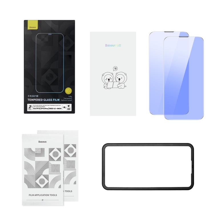 For iPhone 14 Plus / 13 Pro Max Baseus 2pcs 0.3mm Crystal Anti Blue-ray Tempered Glass Film For iPhone 14 Plus / 13 Pro Max Baseus 2pcs 0.3mm Crystal Anti Blue-ray Tempered Glass Film