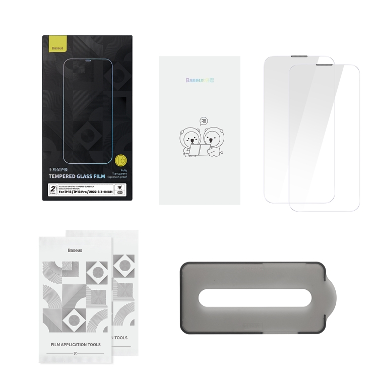 For iPhone 14 Pro 2pcs Baseus 0.3mm Crystal Tempered Glass Film For iPhone 14 Pro 2pcs Baseus 0.3mm Crystal Tempered Glass Film