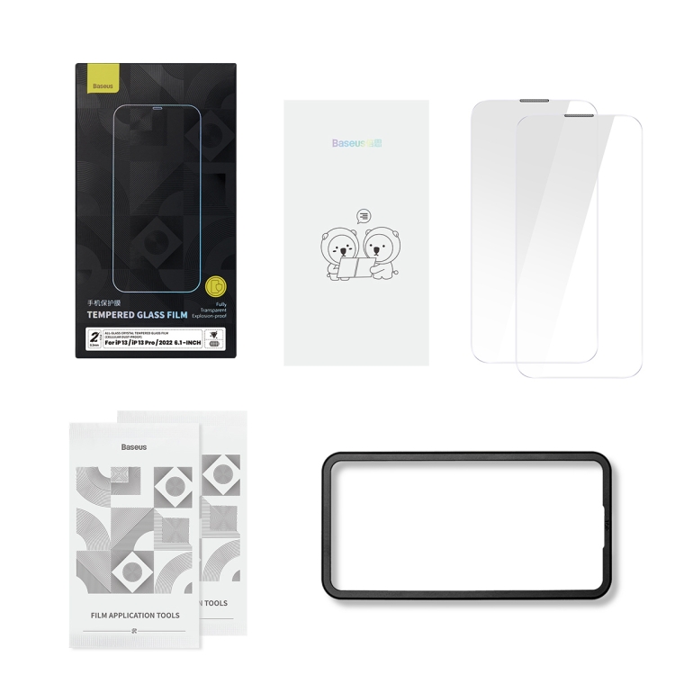 For iPhone 14 Pro 2pcs Baseus 0.3mm Crystal Tempered Glass Film For iPhone 14 Pro 2pcs Baseus 0.3mm Crystal Tempered Glass Film