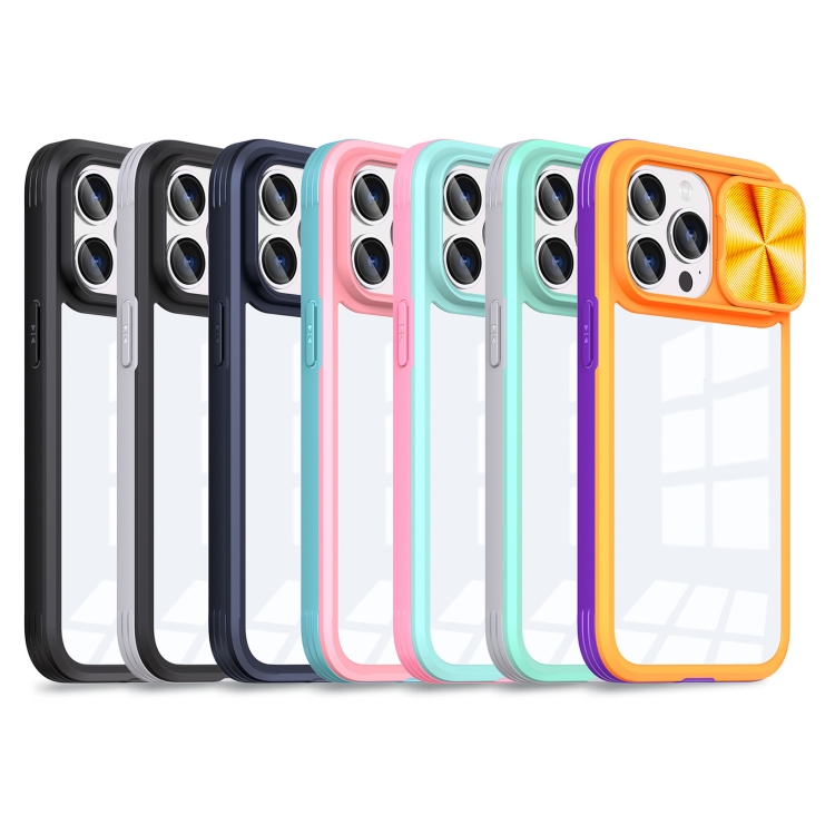 For iPhone 14 Pro 360 Full Body Sliding Camshield Phone Case(Green Grey) For iPhone 14 Pro 360 Full Body Sliding Camshield Phone Case(Green Grey)