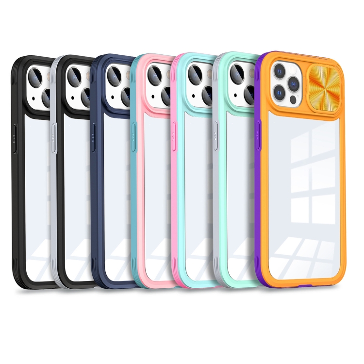 For iPhone 11 Pro 360 Full Body Sliding Camshield Phone Case (Baby Blue Pink)
