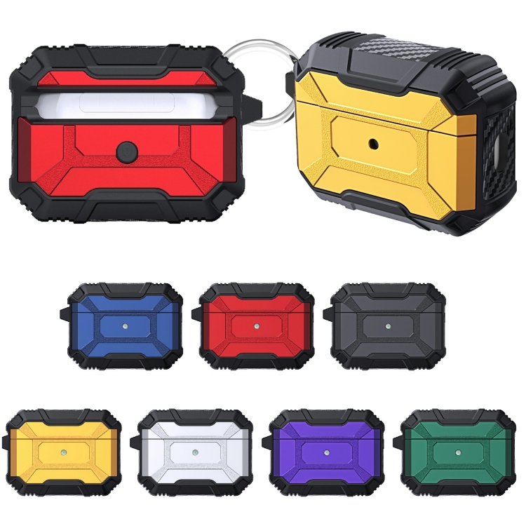 For AirPods Pro 2 Battle Armor Four-corner Shockproof Earphone Protective Cover (Black)