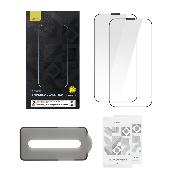 For iPhone 14 Pro 2pcs Baseus 0.3mm Full-screen Crystal Tempered Glass Film