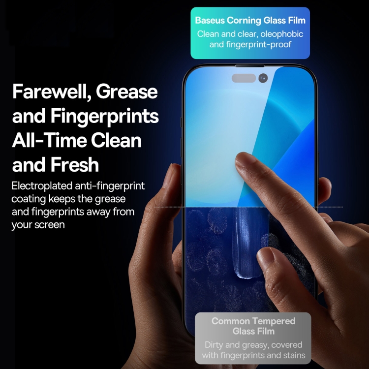 For iPhone 14 / 13 / 13 Pro 2pcs Baseus 0.4mm Corning Peep-proof Tempered Glass Film For iPhone 14 / 13 / 13 Pro 2pcs Baseus 0.4mm Corning Peep-proof Tempered Glass Film