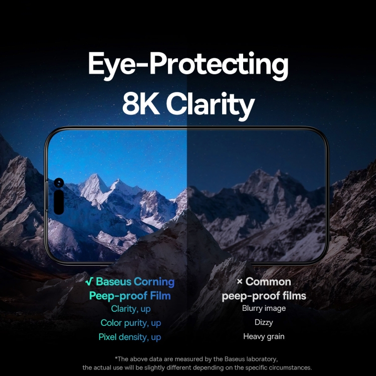 For iPhone 14 Pro 2pcs Baseus 0.4mm Corning Peep-proof Tempered Glass Film For iPhone 14 Pro 2pcs Baseus 0.4mm Corning Peep-proof Tempered Glass Film