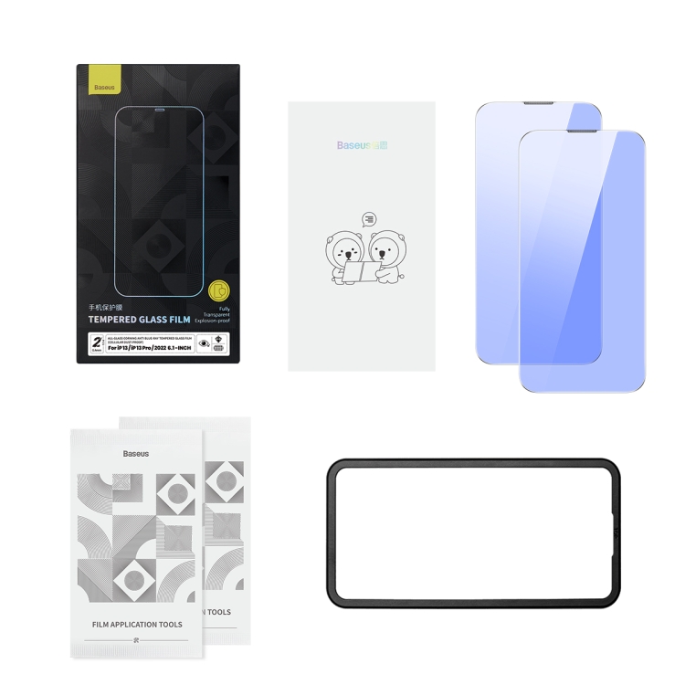 For iPhone 14 Pro 2pcs Baseus 0.4mm Corning Anti Blue-ray Tempered Glass Film For iPhone 14 Pro 2pcs Baseus 0.4mm Corning Anti Blue-ray Tempered Glass Film