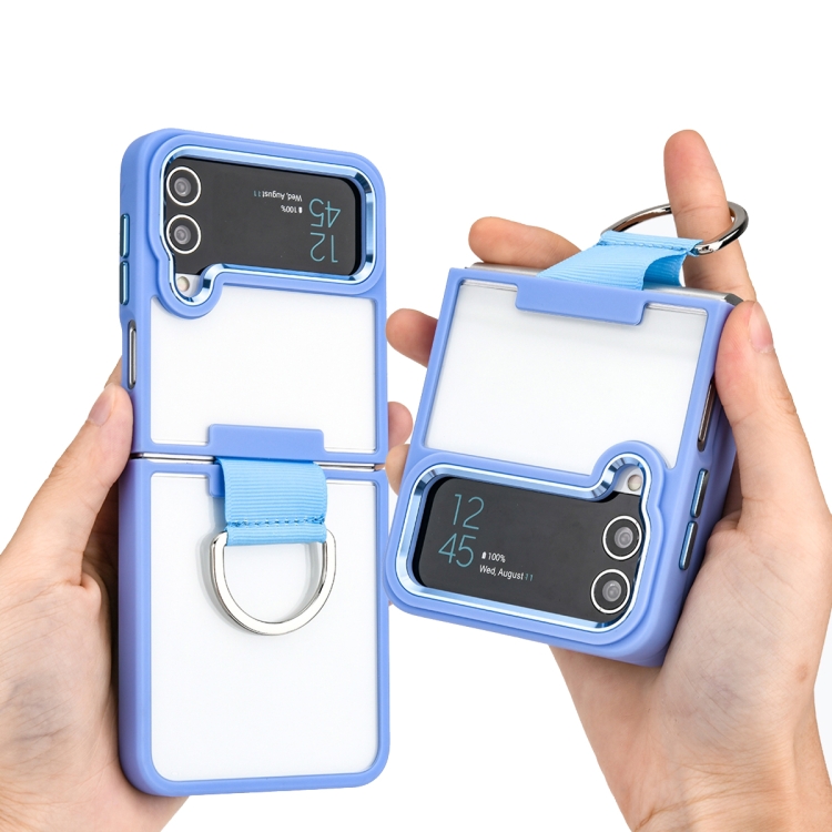 For Samsung Galaxy Z Flip4 Shield Transparent TPU + PC Phone Case with Ring(Purple) For Samsung Galaxy Z Flip4 Shield Transparent TPU + PC Phone Case with Ring(Purple)