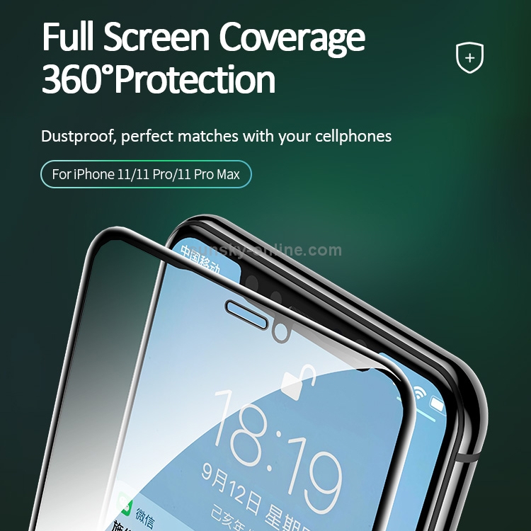 For iPhone 11 USAMS US-BH586 0.33mm 9H HD Anti-bacteria Full Screen Tempered Glass Film For iPhone 11 USAMS US-BH586 0.33mm 9H HD Anti-bacteria Full Screen Tempered Glass Film