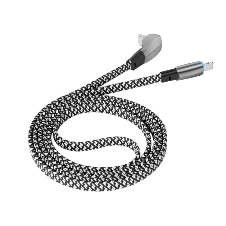 3A USB-C/Type-C to 8 Pin Elbow Fast Charge Data Cable, Length:1.2m(Grey) 3A USB-C/Type-C to 8 Pin Elbow Fast Charge Data Cable, Length:1.2m(Grey)