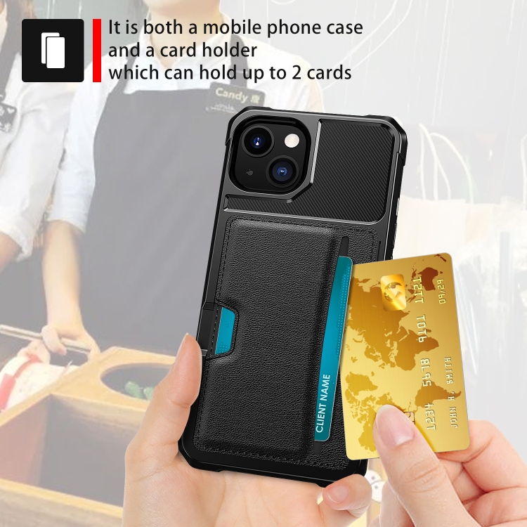 For iPhone 14 ZM02 Card Slot Holder Phone Case (Black) For iPhone 14 ZM02 Card Slot Holder Phone Case (Black)