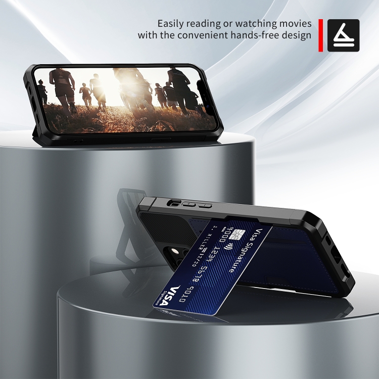 For iPhone 14 ZM02 Card Slot Holder Phone Case (Black) For iPhone 14 ZM02 Card Slot Holder Phone Case (Black)