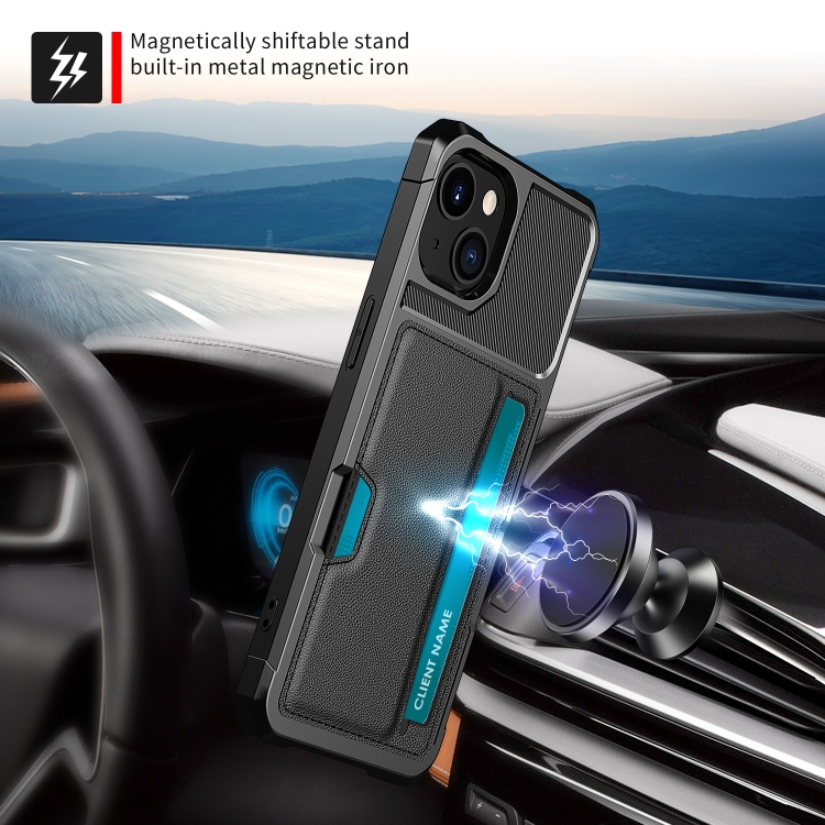 For iPhone 14 ZM02 Card Slot Holder Phone Case (Black) For iPhone 14 ZM02 Card Slot Holder Phone Case (Black)