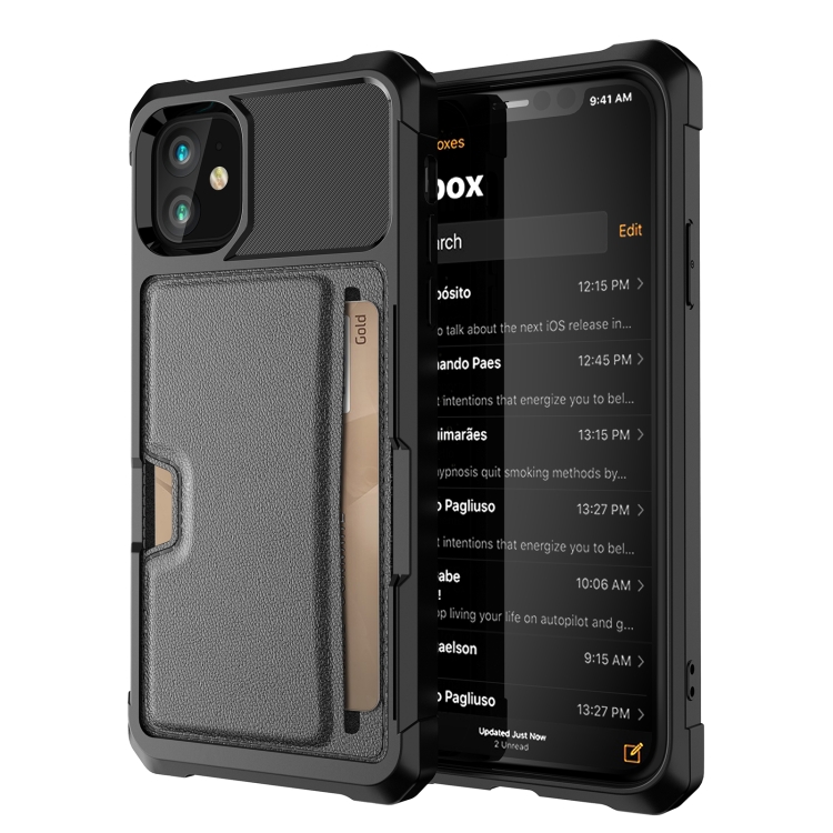 For iPhone 12 mini ZM02 Card Slot Holder Phone Case (Black)