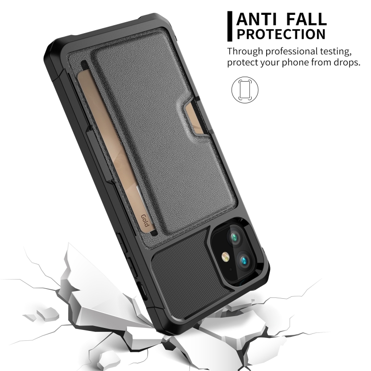 For iPhone 12 mini ZM02 Card Slot Holder Phone Case (Black)