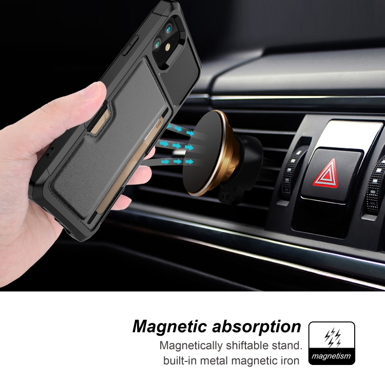 For iPhone 12 mini ZM02 Card Slot Holder Phone Case (Black)