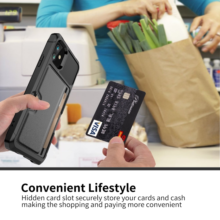 For iPhone 12 mini ZM02 Card Slot Holder Phone Case (Black)