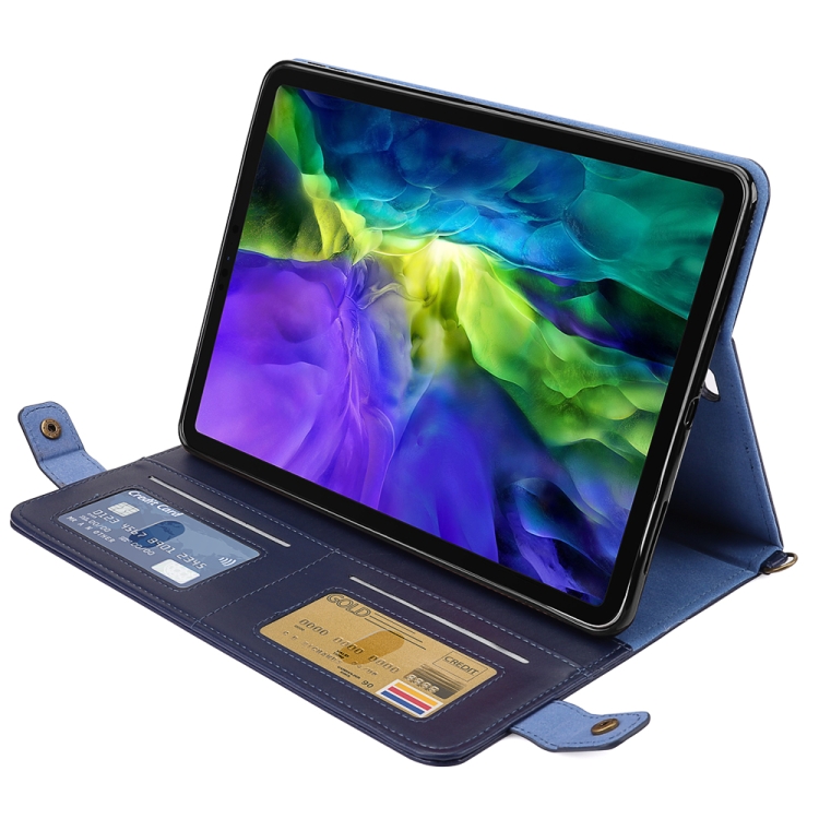 For iPad Pro 11 2021 / 2020 Envelope Horizontal Flip PU Leather Tablet Case with Card Slots & Pen Slots & Holder & Wallet & Photo Frame & Shoulder Strap(Blue) For iPad Pro 11 2021 / 2020 Envelope Horizontal Flip PU Leather Tablet Case with Card Slots & Pen Slots & Holder & Wallet & Photo Frame & Shoulder Strap(Blue)