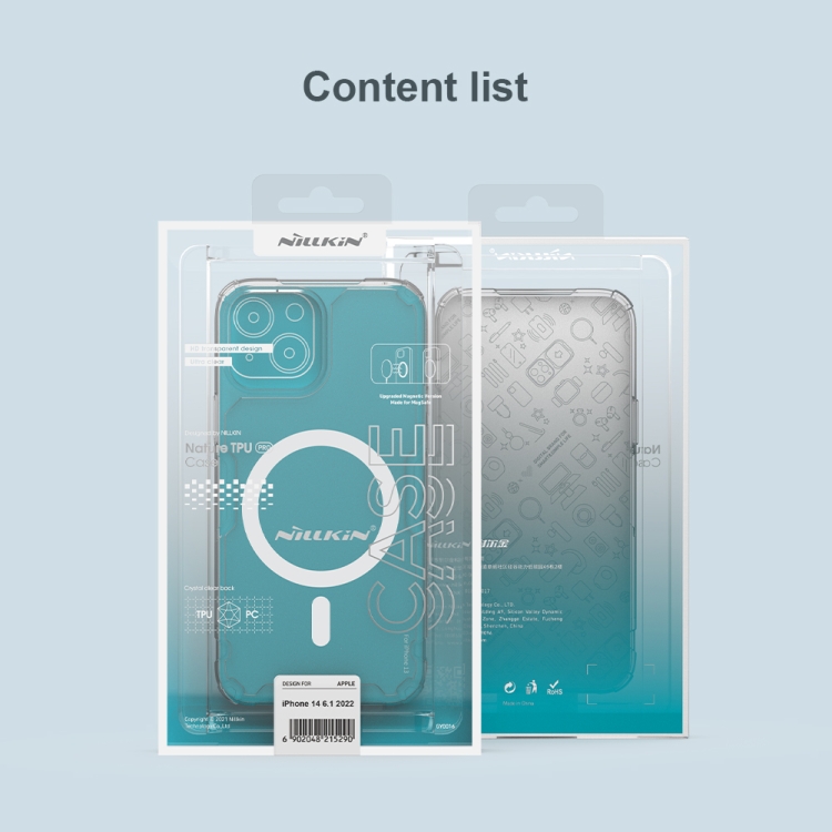 For iPhone 14 NILLKIN Ultra Clear Magsafe PC + TPU Phone Case (Transparent)