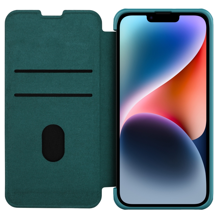 For iPhone 14 NILLKIN QIN Series Pro Leather Phone Case(Green) For iPhone 14 NILLKIN QIN Series Pro Leather Phone Case(Green)