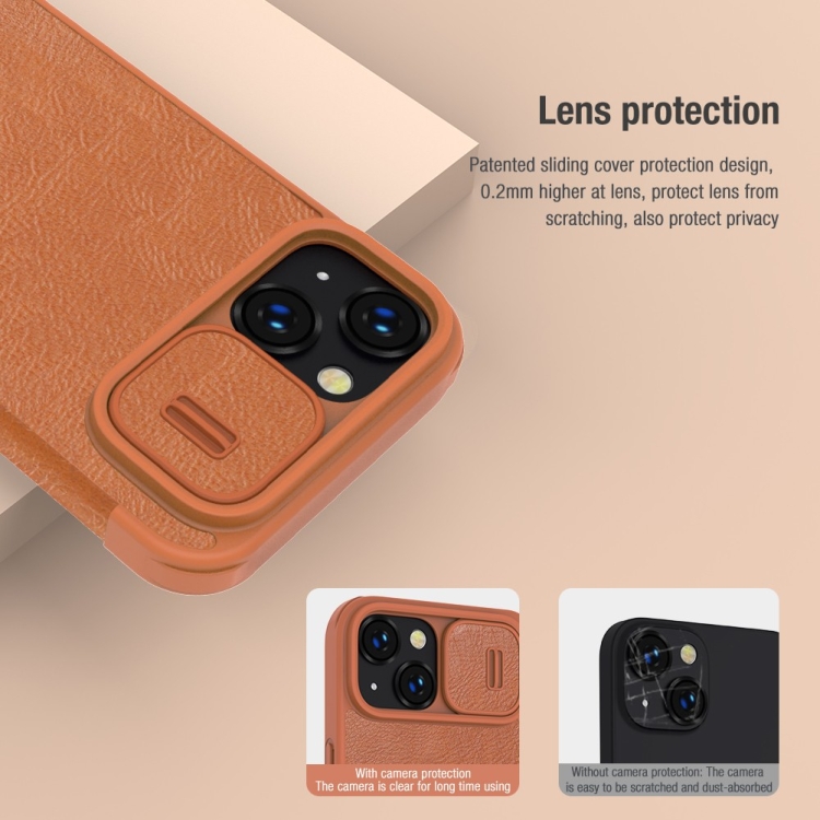 For iPhone 14 NILLKIN QIN Series Pro Crazy Horse Texture Leather Case(Brown) For iPhone 14 NILLKIN QIN Series Pro Crazy Horse Texture Leather Case(Brown)