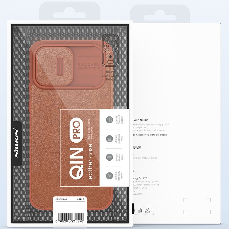 For iPhone 14 Plus  NILLKIN QIN Series Pro Crazy Horse Texture Leather Case(Brown)