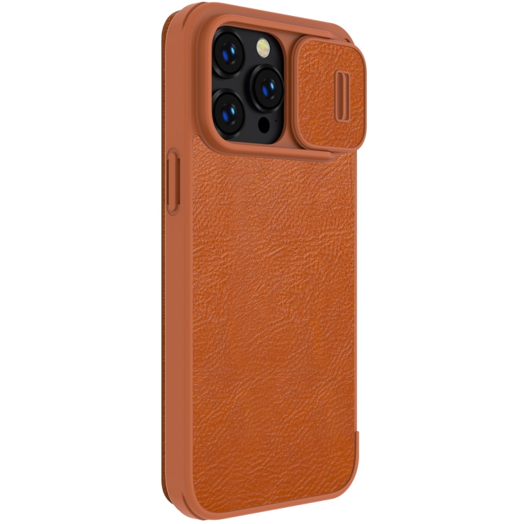 Apple iPhone 14 Pro Max case brown Nillkin Qin Leather