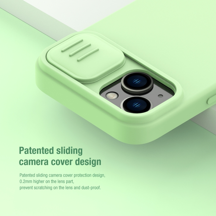 For iPhone 14 Plus  NILLKIN CamShield MagSafe Liquid Silicone Phone Case(Green)