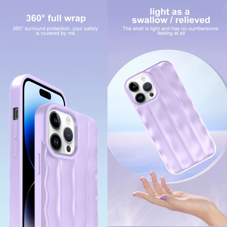 For iPhone 14 Pro 3D Stripe TPU Phone Case(Mint Green) For iPhone 14 Pro 3D Stripe TPU Phone Case(Mint Green)