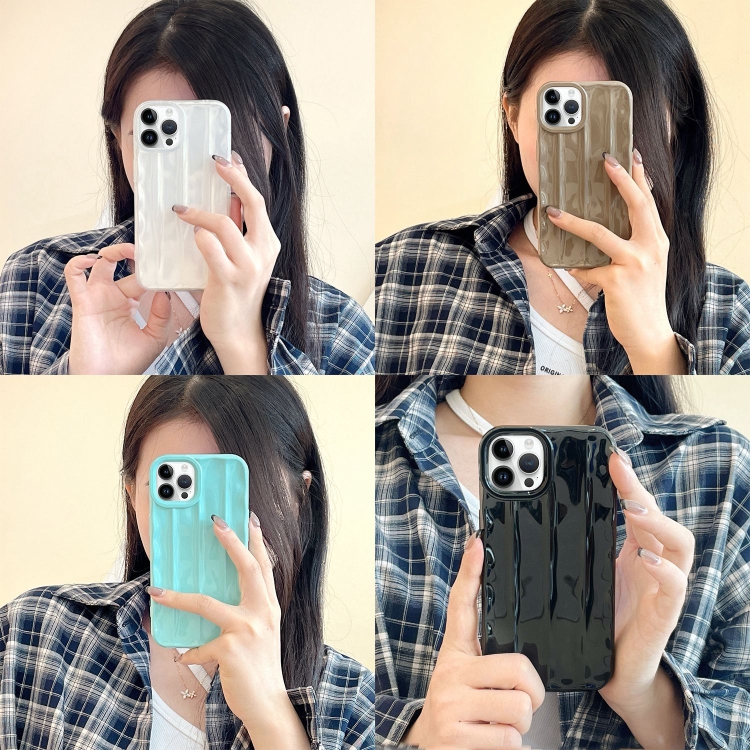 For iPhone 14 Pro 3D Stripe TPU Phone Case(Mint Green) For iPhone 14 Pro 3D Stripe TPU Phone Case(Mint Green)