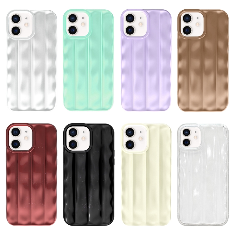 For iPhone 12 / 12 Pro 3D Stripe TPU Phone Case(Silver) For iPhone 12 / 12 Pro 3D Stripe TPU Phone Case(Silver)