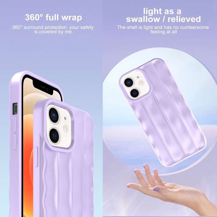 For iPhone 12 / 12 Pro 3D Stripe TPU Phone Case(Silver) For iPhone 12 / 12 Pro 3D Stripe TPU Phone Case(Silver)
