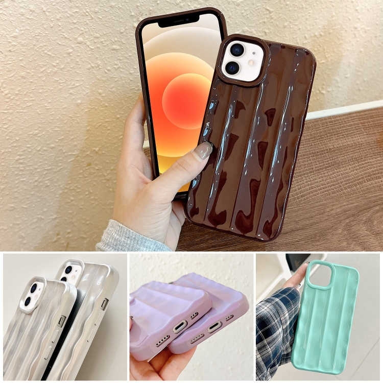 For iPhone 12 / 12 Pro 3D Stripe TPU Phone Case(Silver) For iPhone 12 / 12 Pro 3D Stripe TPU Phone Case(Silver)