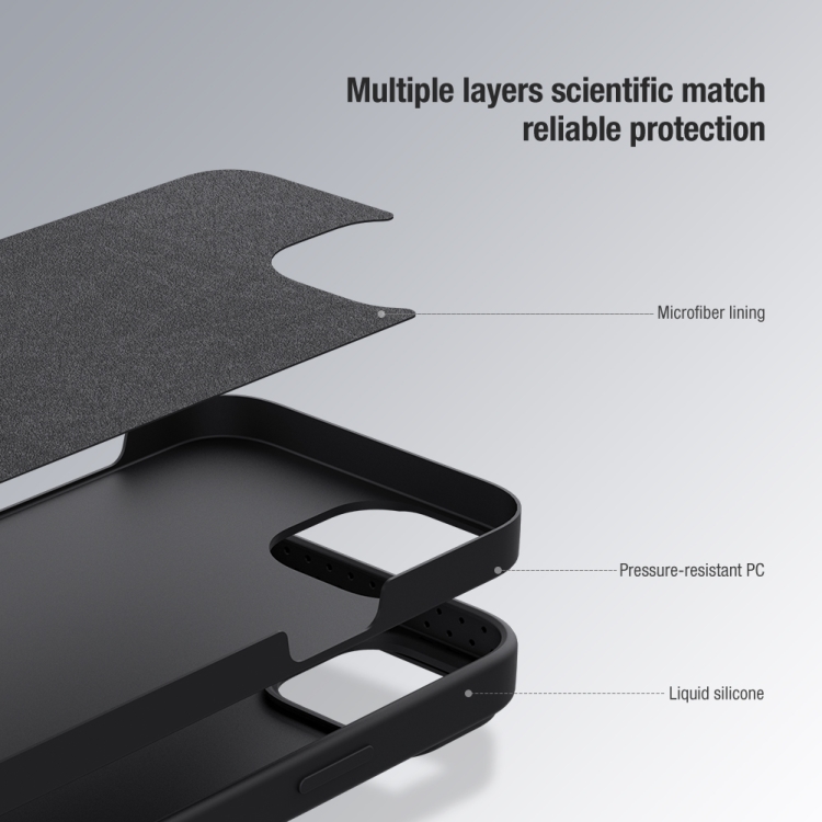 For iPhone 14 NILLKIN CamShield Liquid Silicone Phone Case(Black) For iPhone 14 NILLKIN CamShield Liquid Silicone Phone Case(Black)