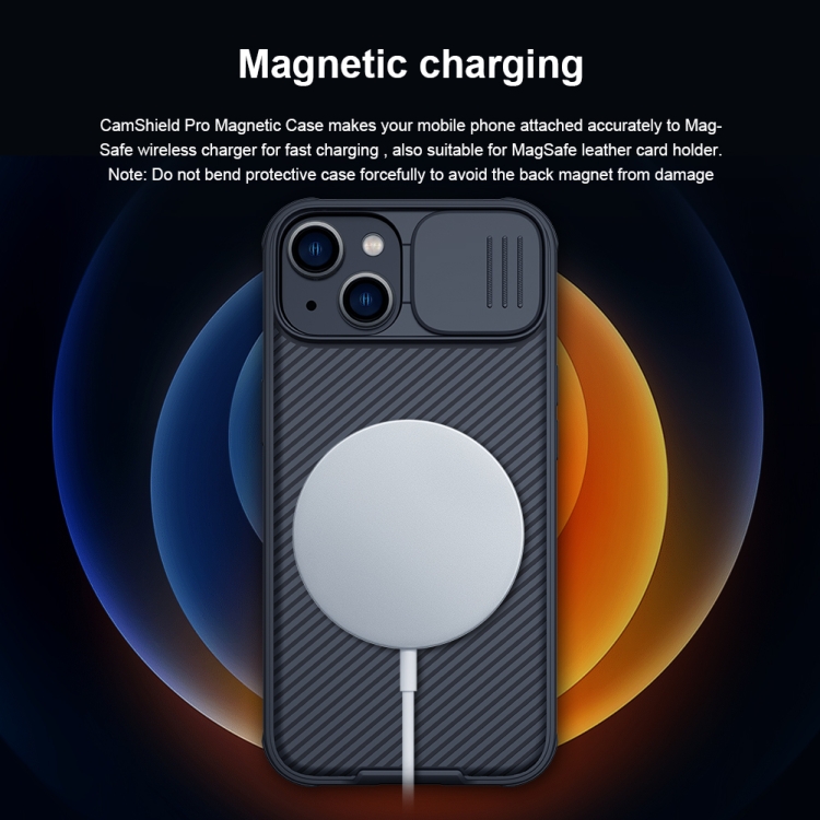 For iPhone 14 NILLKIN CamShield Pro Magnetic Magsafe Case(Blue) For iPhone 14 NILLKIN CamShield Pro Magnetic Magsafe Case(Blue)