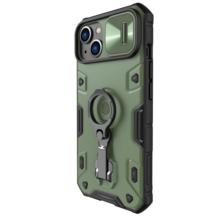 For iPhone 14 Plus  NILLKIN Shockproof CamShield Armor Protective Case(Green)