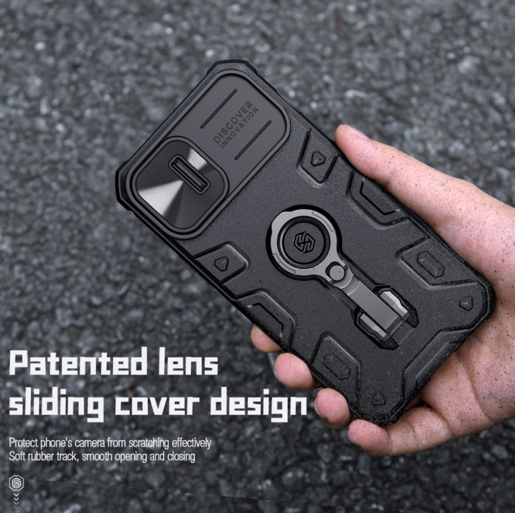 For iPhone 14 Plus  NILLKIN Shockproof CamShield Armor Protective Case(Green)