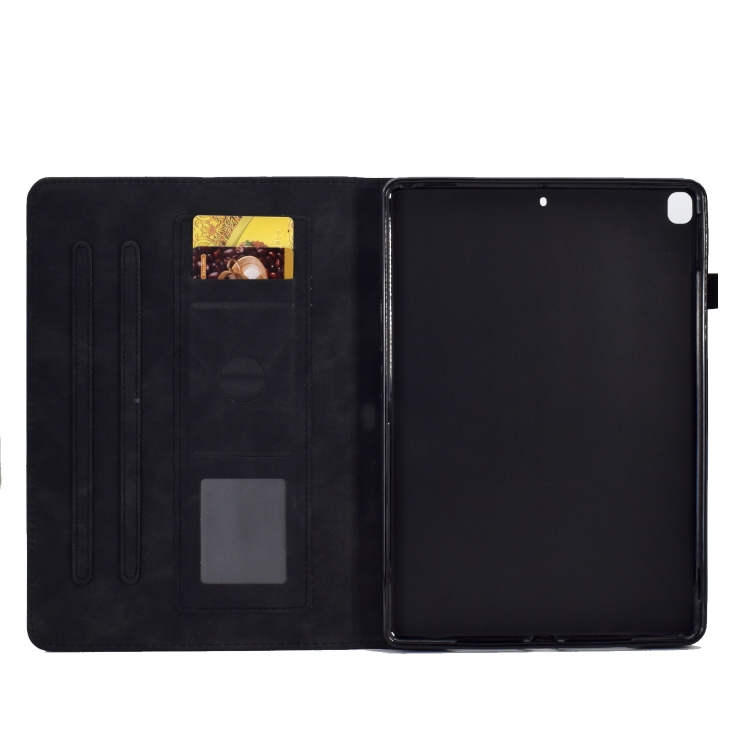 For iPad 10.2 / Air 10.5 2019 Embossed Smile Flip Tablet Leather Smart Case(Black) For iPad 10.2 / Air 10.5 2019 Embossed Smile Flip Tablet Leather Smart Case(Black)